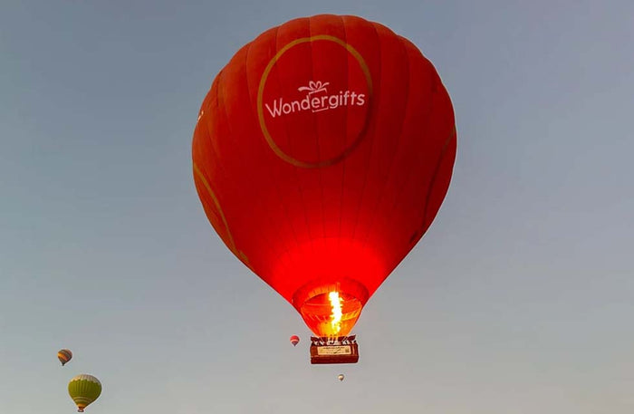 Romantic Hot Air Balloon Experience for Two with Drinks and Flowers |  at Wondergifts
