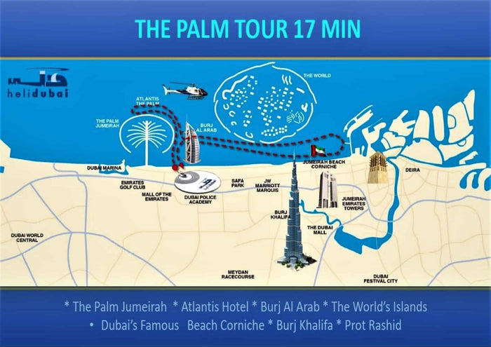 Extended Helicopter Flight Over Dubai Coast and The Palm |  at Wondergifts
