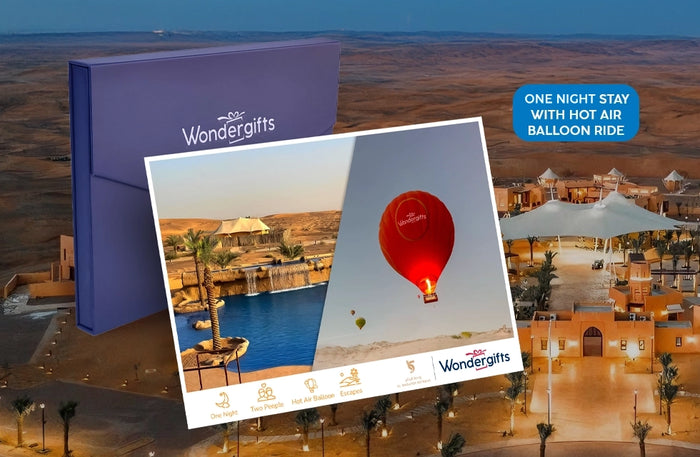 Sunrise Hot Air Balloon with 1-Night Luxurious Stay at Al Badayer for Two |  at Wondergifts