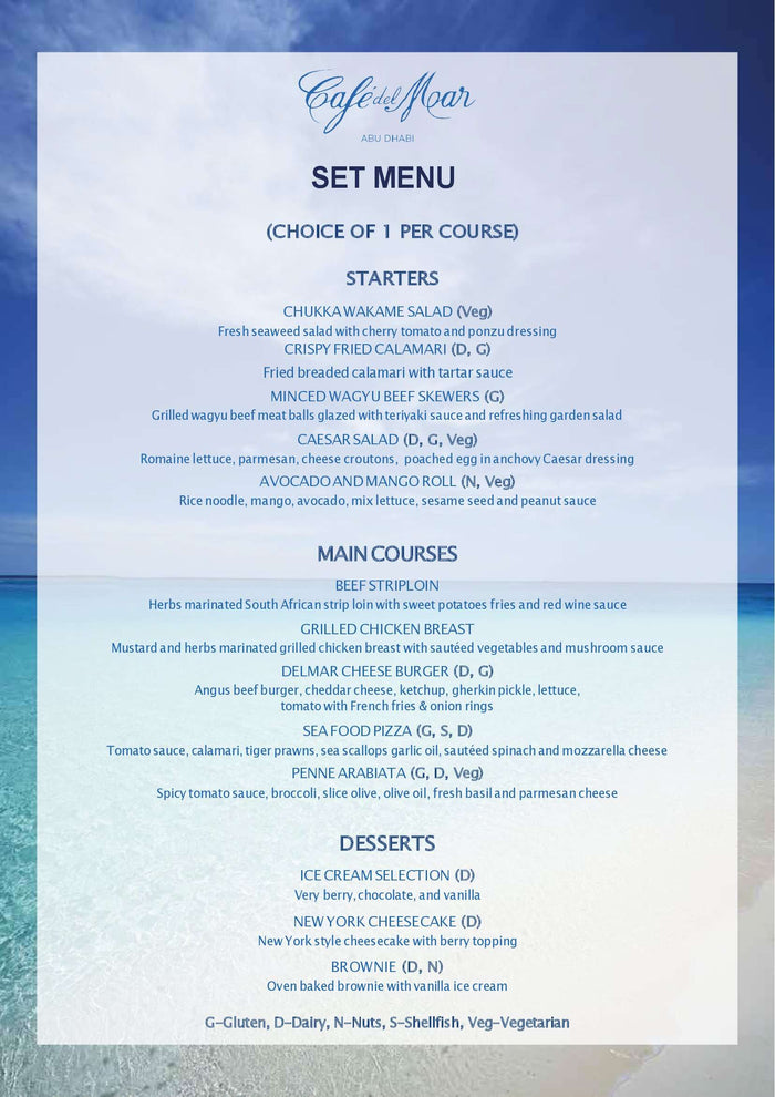 Luxurious Cafe Del Mar Dining for Two at Yas Bay Waterfront |  at Wondergifts