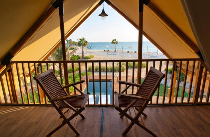 Bab Al Nojoum Duplex Tent Stay with Breakfast, Private Pool & Beach Access |  at Wondergifts