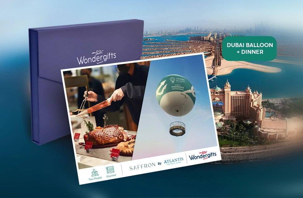 Dubai Balloon Ride with Romantic Dinner at Atlantis the Palm Gift Box for Two